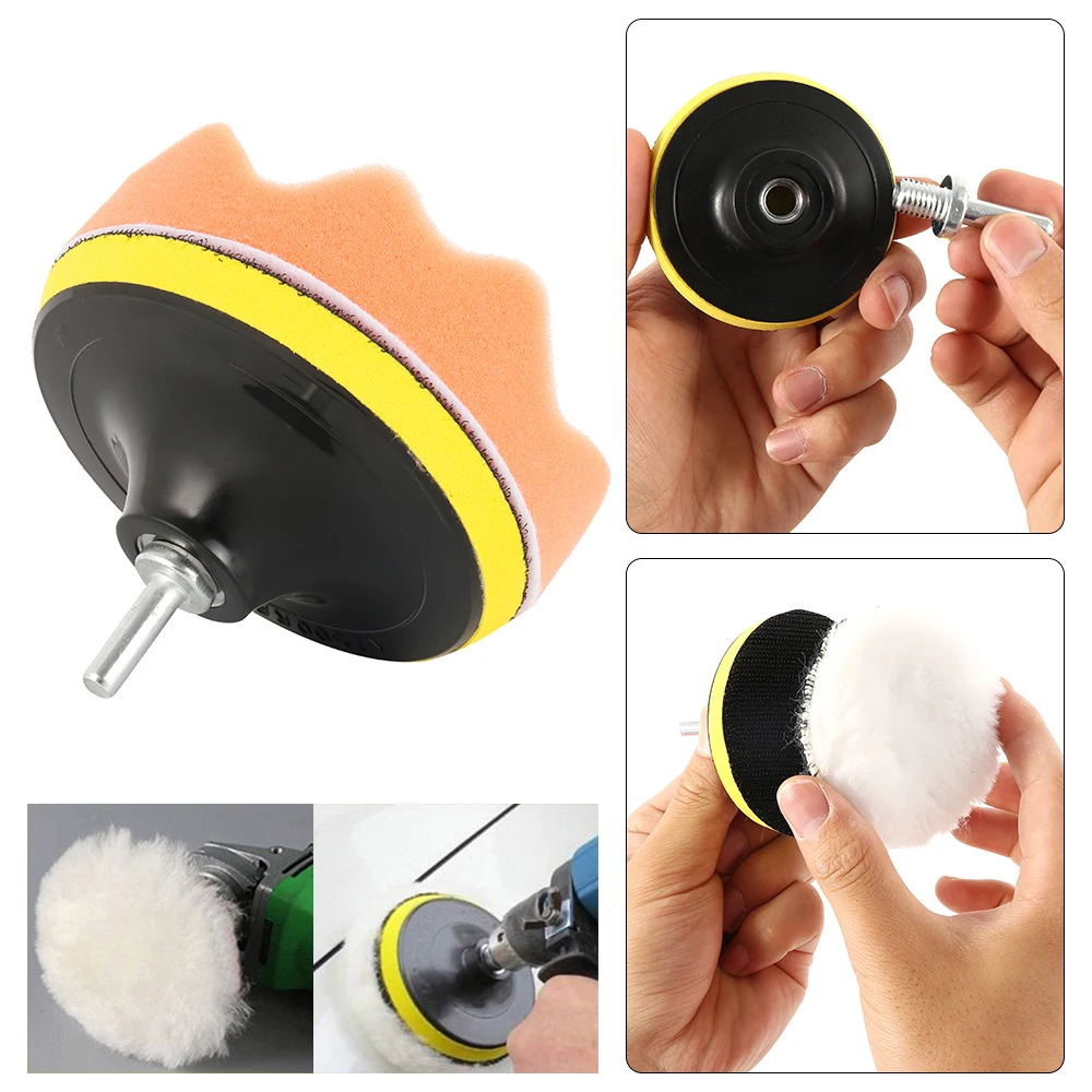 3 inch Sponge Polisher Waxing Pads Buffing Cleaning Set for Polish Buffer Drill Wheel Car Polishing Removes Scratches Kit images - 6