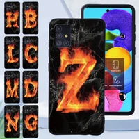 mobile phone case for samsung a20ea30sa40a50a50sa70a70sa51a71 fire initial name 26 letters series protective back cover