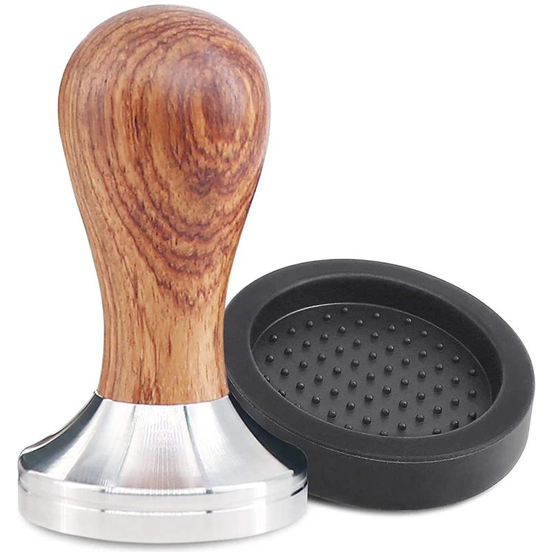 

Espresso Tamper,Coffee Tamper Made Of High Stainless Steel And Real Wood Handle,Barista Tamper Including Tamper Mat