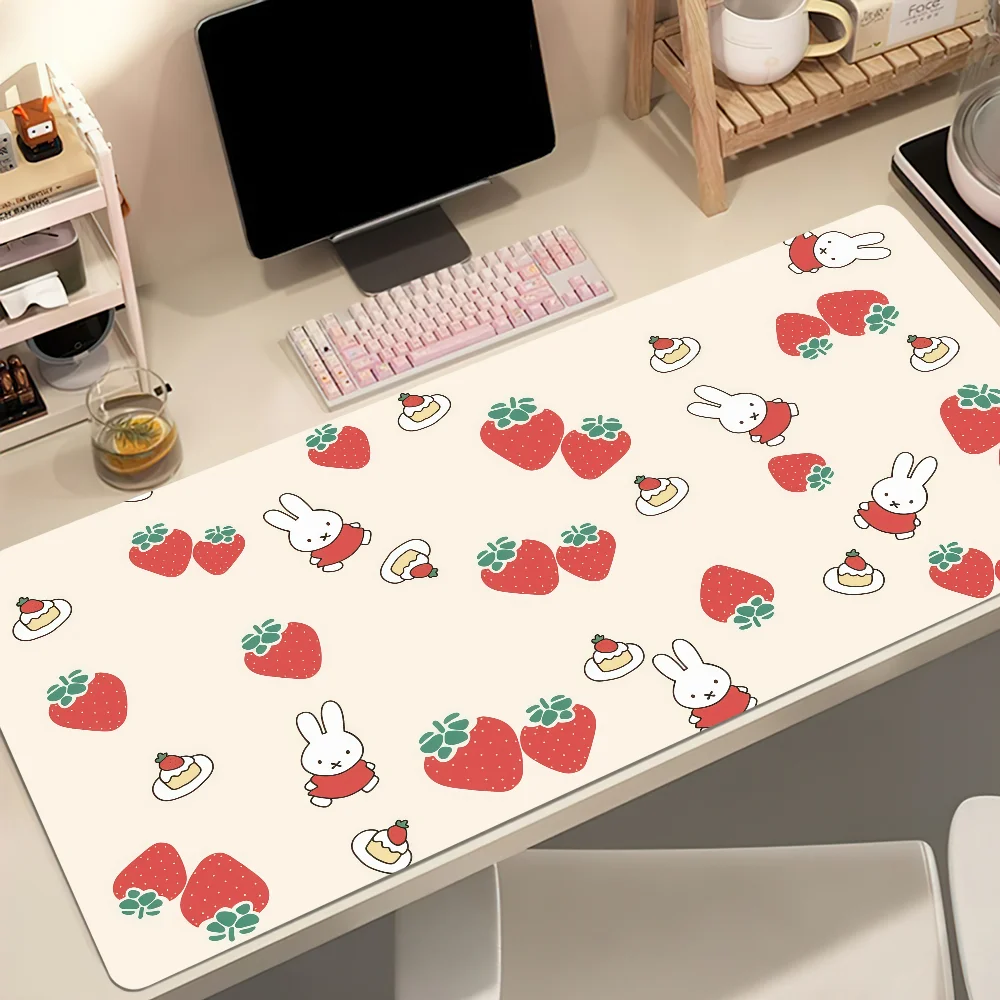 Фото Милый кавайный коврик для мыши M-Miffy, нескользящий, утолщенный, для студентов, большой, для письма, для игр, с прошитыми краями, для офиса №2