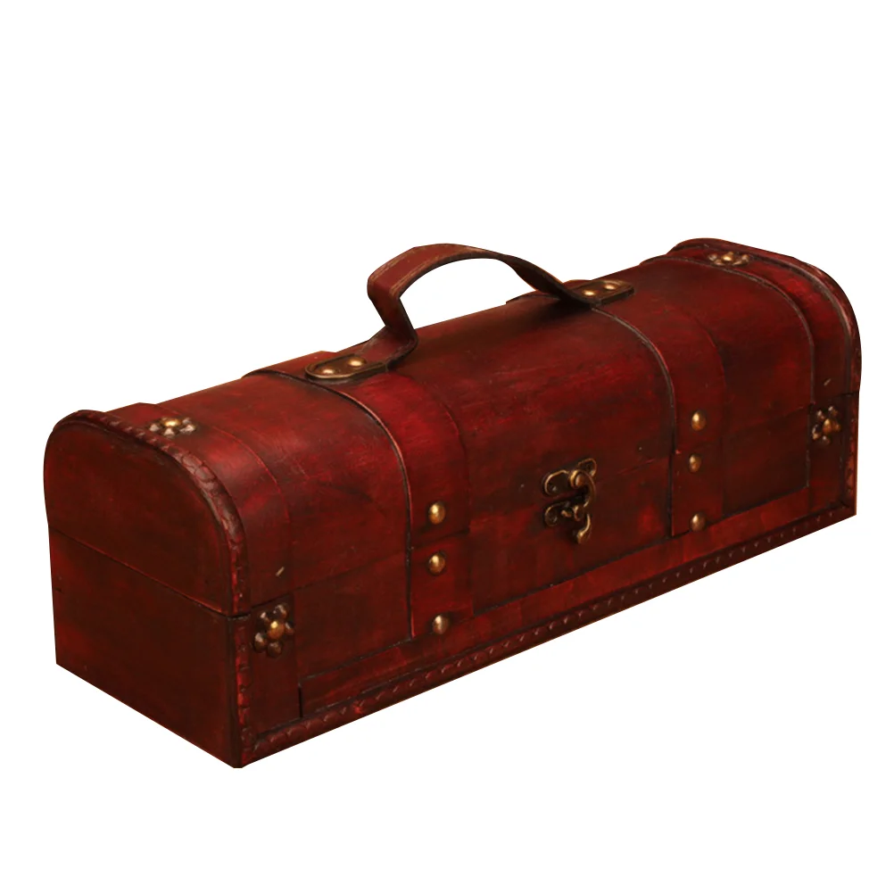 

Box Wooden Case Bottle Storage Container Decorative Single Wood Holder Wrapping Packaging Carrier Gift Vintage Carrying Elegant