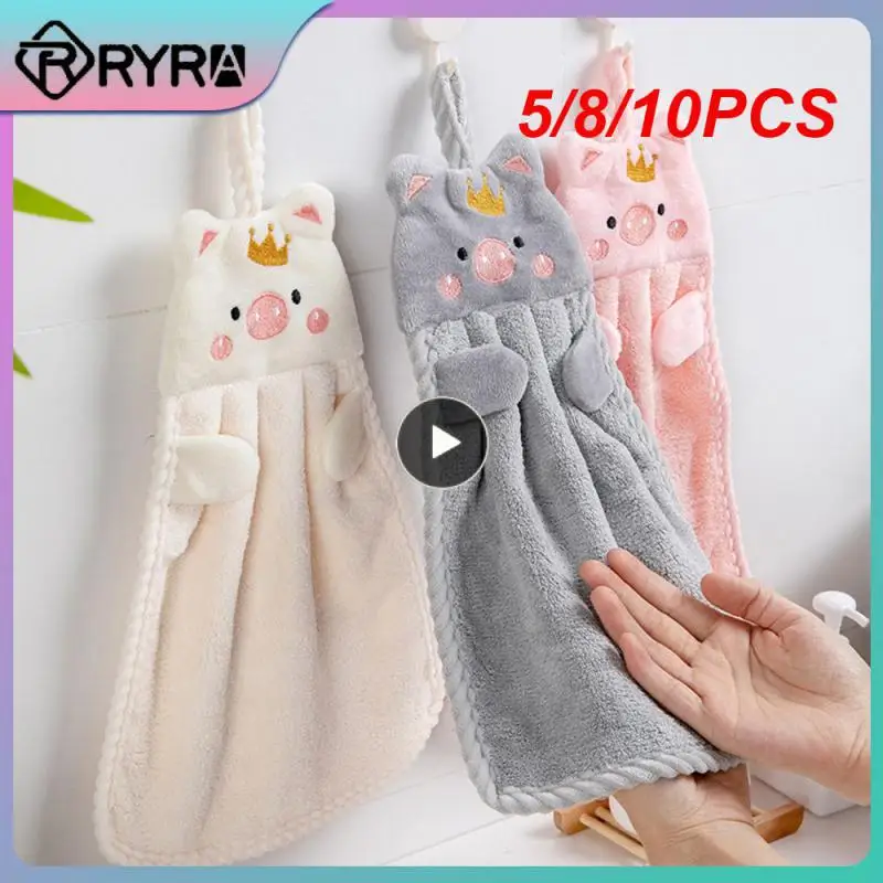 

5/8/10PCS Towels Multi Scene Use Neatly Wired Little Pig Towel Household Cute Absorbent Small Household Items Cute Design