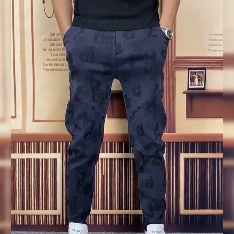 Модные камуфляжные мужские джинсы свободного кроя 2024 новый стиль Гонконгские