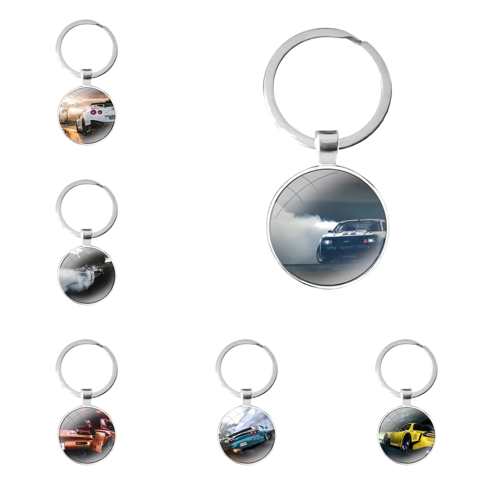 

Брелок из стекла с кабошоном брелок для ключей автомобиля брелки для ключей подарки автомобиль скорость Иокогама дрейф