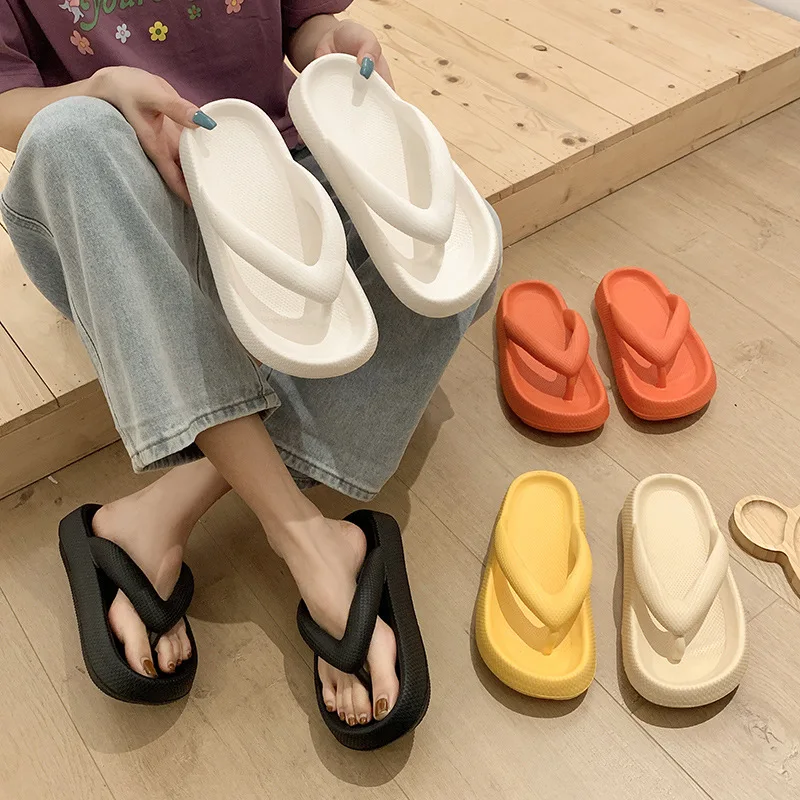 

2022 Summer Ladies Flip Flop Slippers Outdoor Leisure Beach Sandals EVA Flat Bottom Thick Bottom Non-Slip Comfort Slippers