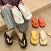 2022 summer ladies flip flop slippers outdoor leisure beach sandals eva flat bottom thick bottom non slip comfort slippers