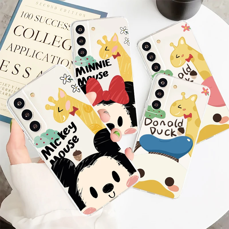 

Disney Cartoon Couple Mickey Phone Case For Samsung S22 S21 S20 FE Ultra Pro Lite S10 5G S10E S9 S8 Plus Transparent Cover