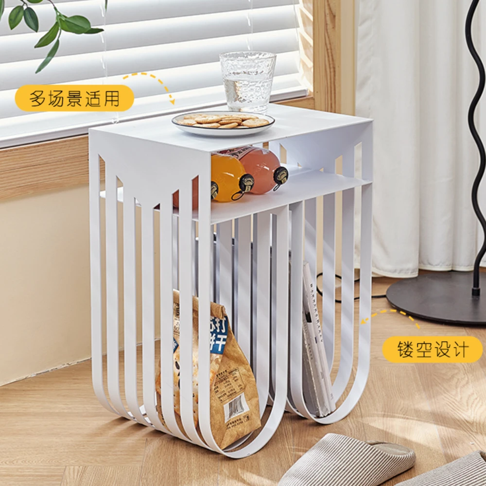 

Iron Side Table Home Living Room Designer Coffee Table Internet Celebrity Ins Milk Tea Shop Side Table Bedroom Night Table