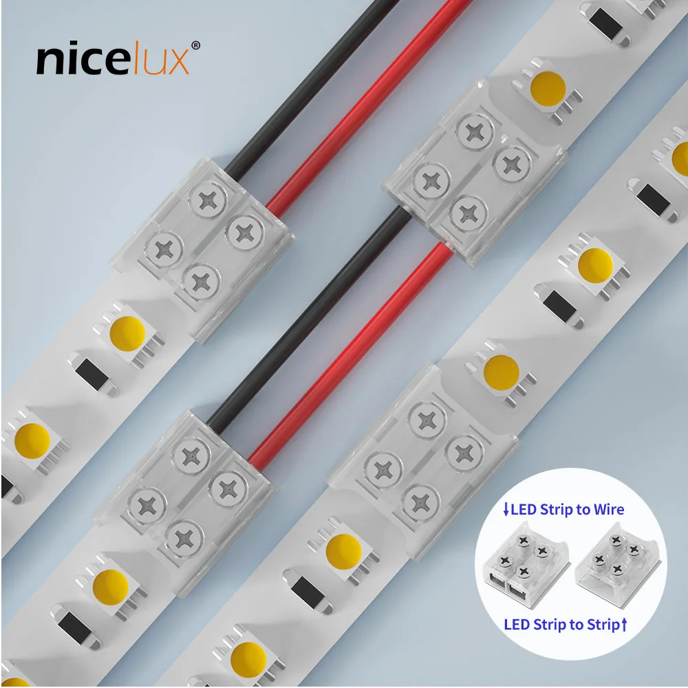 

Винтовой фиксирующий соединитель для светодиодной ленты, 5 шт., 2 контакта, 8 мм, 10 мм