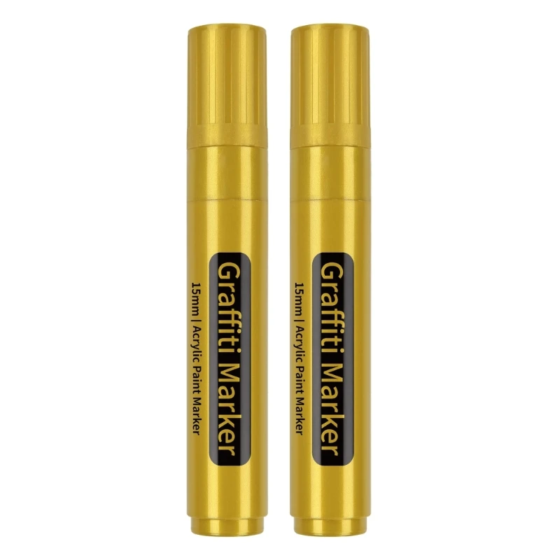 2pcs  Marker 15mm Wide Tip Large Acrylic Paint Pens for Drawing DIY LX9A