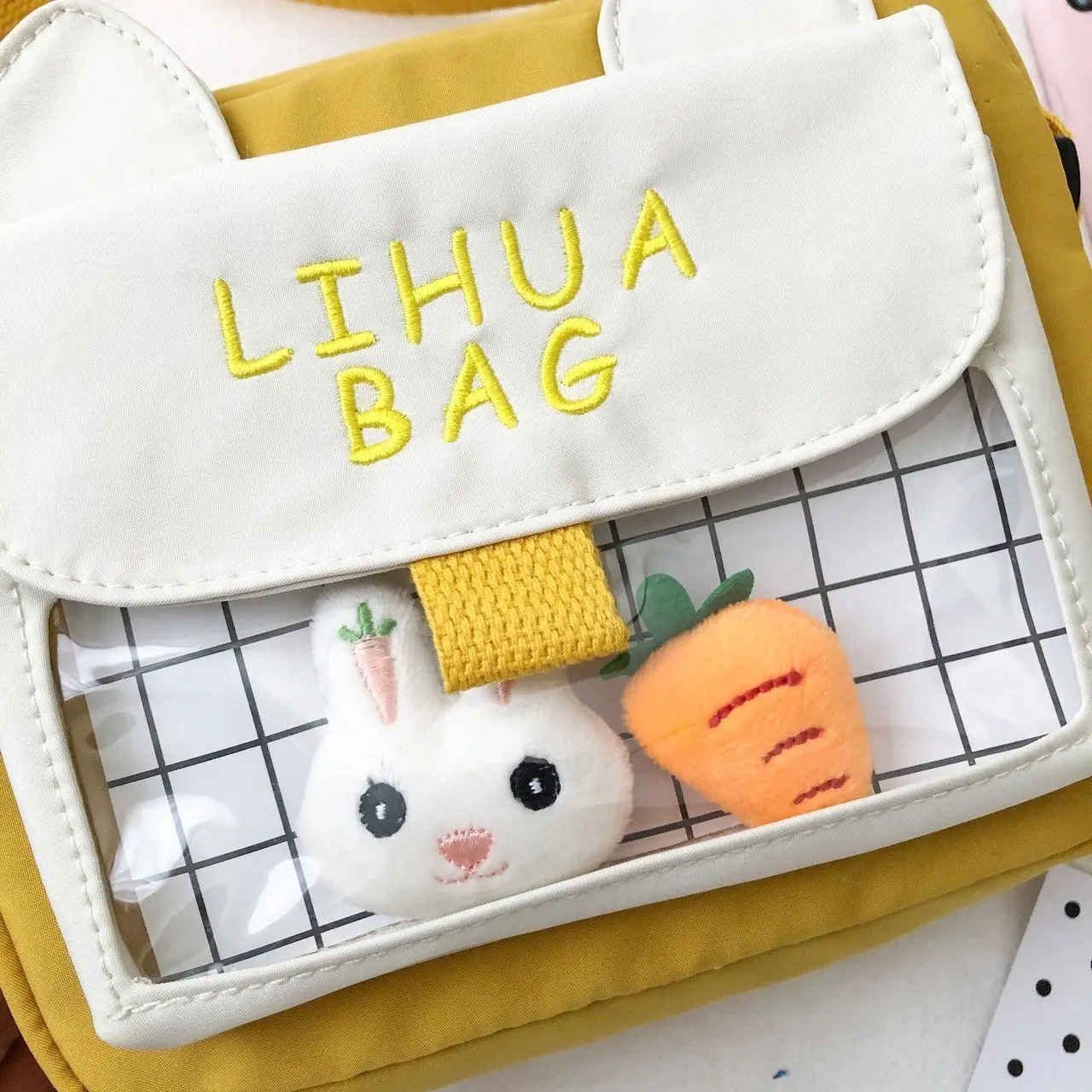 Cute Canvas Mini Small Bag New Fashion Crossbody Bag Packet Student Children Boy Girl Cartoon Rabbit Shoulder Bags Coin Purse