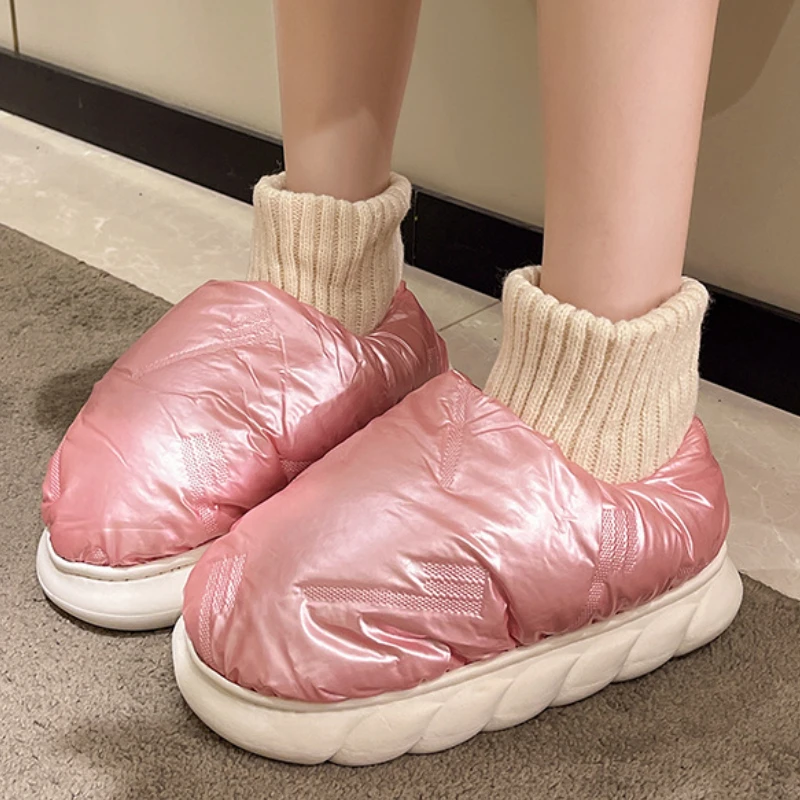

Women's Shoes Keep Warm Down Cloth 2022 Winter Ladies Ankle Boots Large Size Soft Sole Flat Heels High Top Snow Boots Female