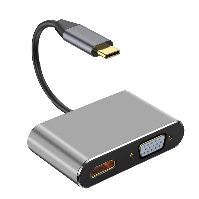

Адаптер USB Type C-VGA, USB C (тип C) на 4K HDMI-совместимый/VGA/USB 3,0/USB C PD зарядный многопортовый концентратор адаптер