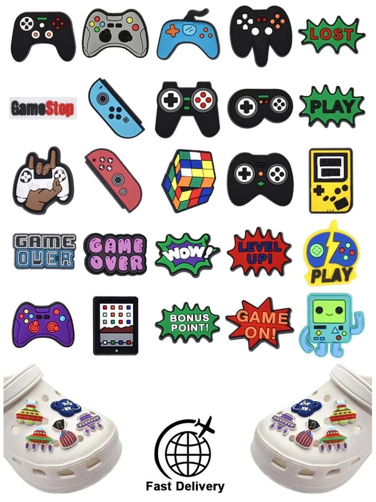 

1Pcs PVC Gamepad for Croc Charm DIY Shoes Accessories Badge Women Clogs Buckle Kids Pins Decoration Jeans X-mas Gift Wholesale