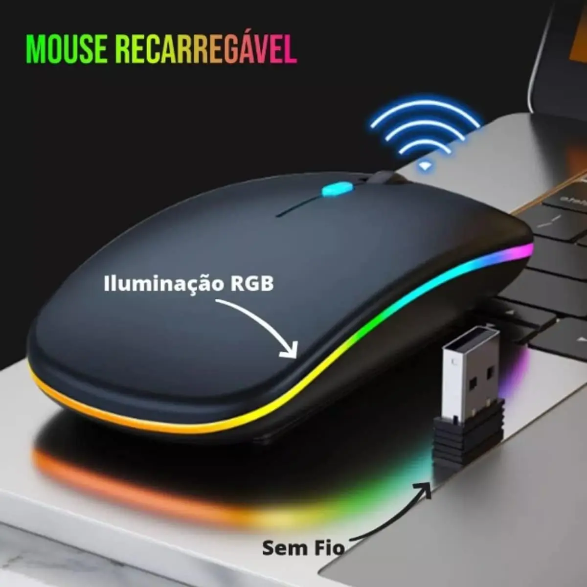 

Ergonomic Rechargeable Wireless Led Rgb Mouse