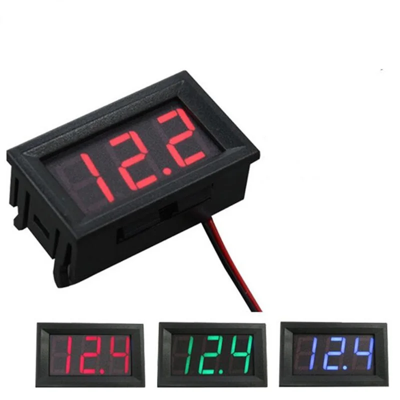 

Digital Voltmeter DC 4.5V to 30V Digital Voltmeter Voltage Panel Meter Red/Blue/Green For 6V 12V Electromobile Motorcycle Car