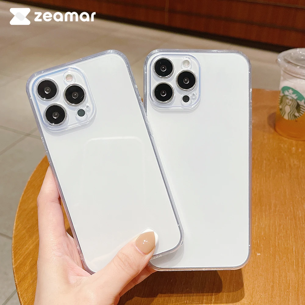 Прозрачный мягкий Силиконовый противоударный чехол для iPhone 14 13 12 Mini 11 Pro XS Max X XR 8 7 6 Plus SE, защитный квадратный чехол, Обложка