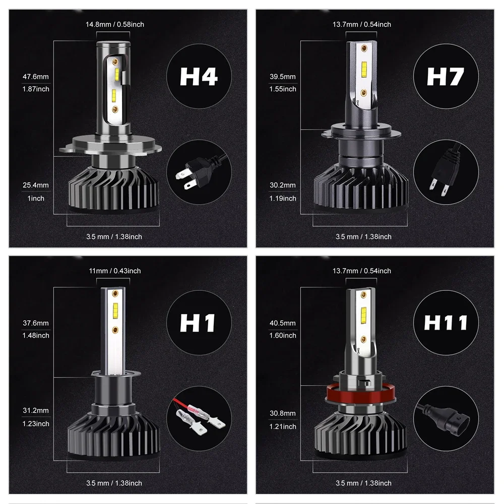 PANOVEHEL LED H7 Автомобильная фара H4 400000 LM 320 Вт CSP H1 H3 H8 H11 9005 HB3 9006 HB4 4300K 6000K Автомобильные фары Светодиодные фонари (art.: 3920cbbd6da37) - 3920cbbd6da37