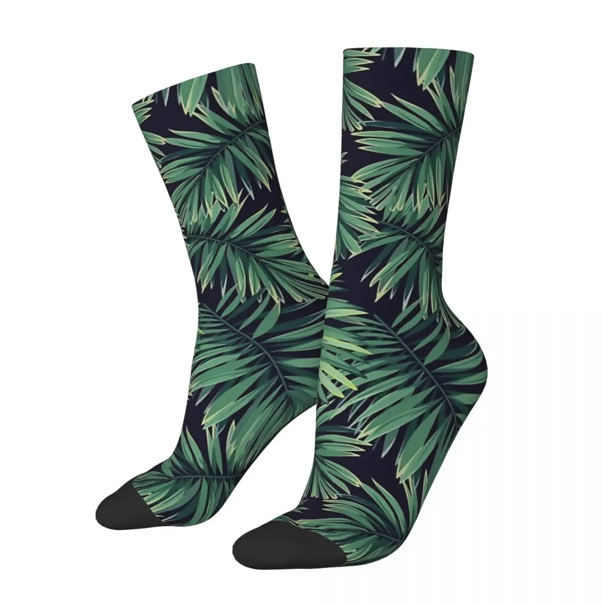 

Hip Hop Retro Green Palm Leaves Crazy Men's Socks Camo Army Unisex Harajuku Pattern Printed Funny Novelty Crew Sock Boys Gift