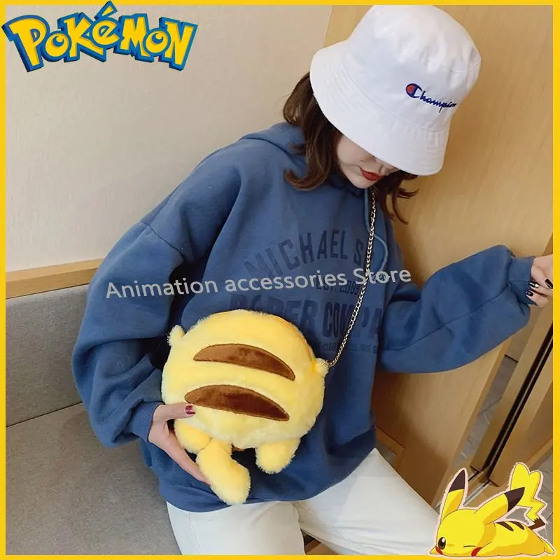 

Anime Kawaii Pokemon Crossbody Bag All-Match Plush Bag Cartoon Doll Pikachu Shoulder Children's Doll Backpack Gift