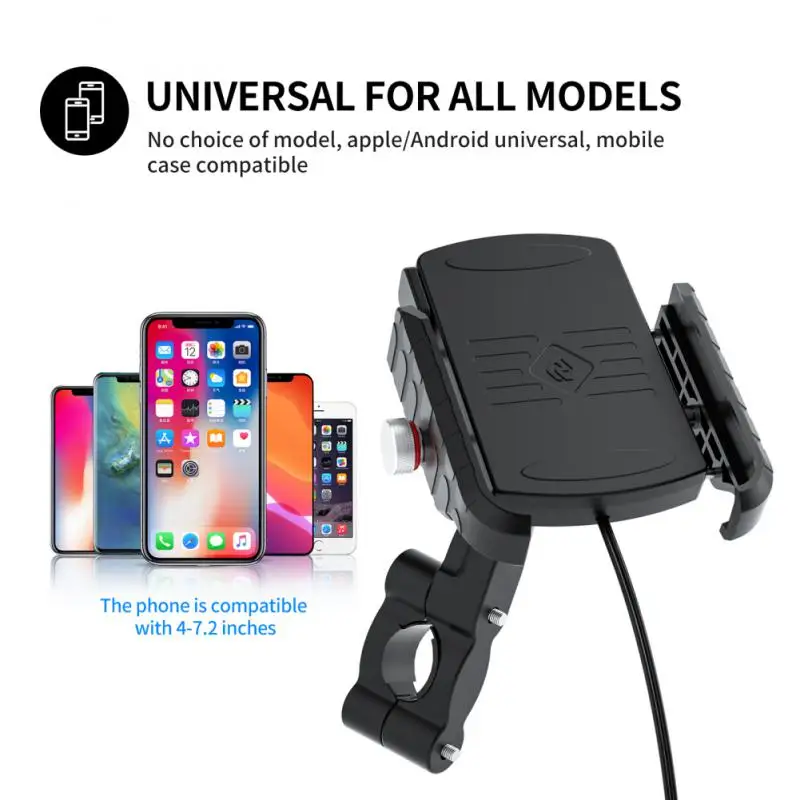 

Motorcycle Smartphone Support 12-24v Multifunctional Portable Practical Universal Car Supplies Phone Stand 360 Degree Rotation