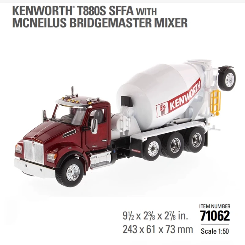 DM литой под давлением 1:50 Kenworth T880S SBFA смеситель для цемента с буксированной