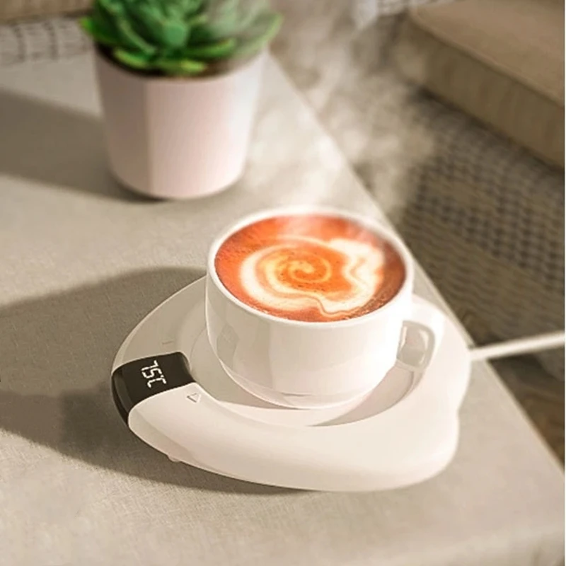 

220 В грелка для чашки напитка Регулируемая 3 зубчатая температура светодиодный дисплей для кофе, молока, чая, подогрева Coaster тарелка для дома...