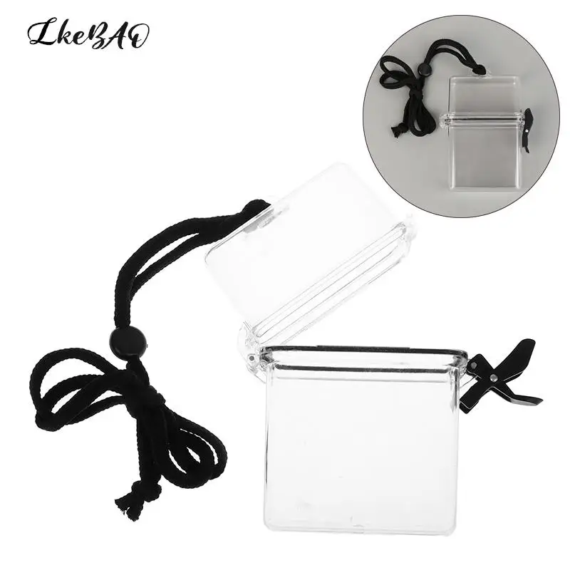 

1PCS Portable Transparent Collect Small Card Sealed Storage Can Classification Box Money Key Waterproof Tank School Stationery