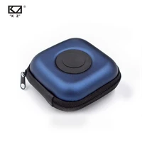 earphone storage bag pu leather square portable zipper case anti compression shock absorption data cable storage box