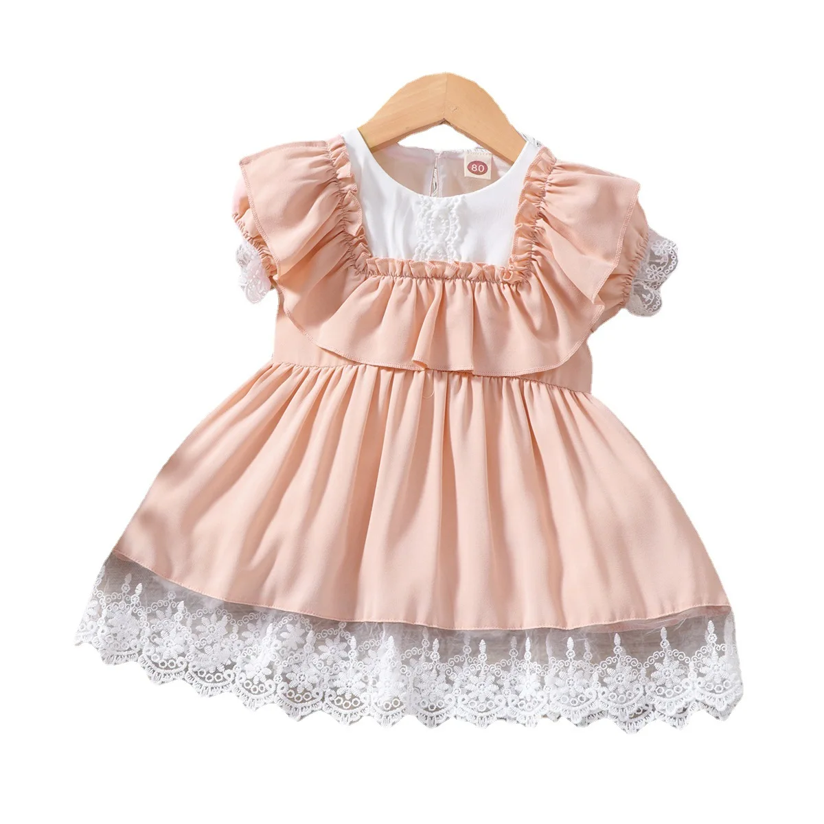 

Детское платье с оборками, кружевное летнее платье принцессы с цветочным рисунком, 1 год рождения, 2022