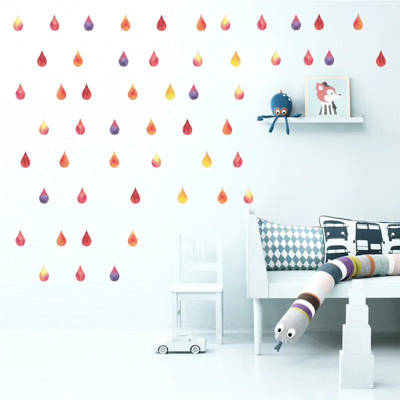 Красочные капли дождя настенная наклейка задний фон для телевизора украшение