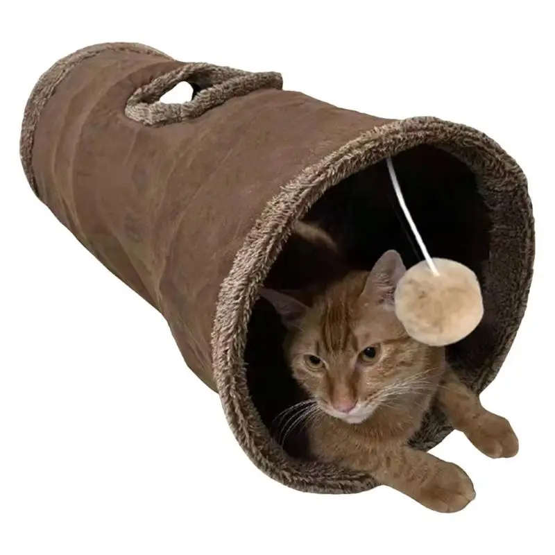 

Collapsible Cats Tunnel Toys Play Tube Cat Tunnel Suede Pet Crinkle Tunnels With Ball Interactive For Indoor Kitten Pet Supplies