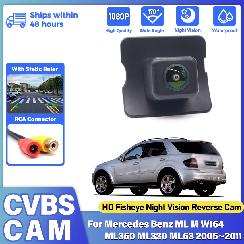 Фото Камера заднего вида CCD HD Fisheye для Mercedes Benz ML M W164 ML350 ML330 ML63 2005~2011, монитор для парковки и заднего хода №2