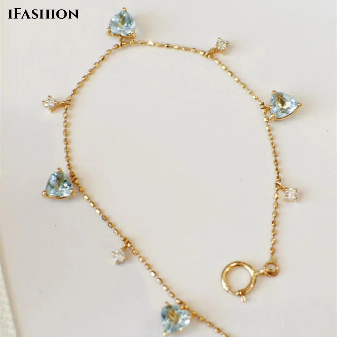 

IFASHION настоящее золото 18K AU750 Любовь Сердце бриллиант классический подарок изысканный подарок для женщин милые ювелирные изделия