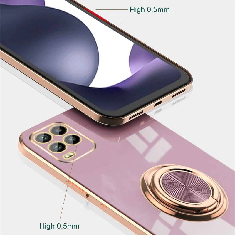 Luxury Plating Silicone Magnetic Case For Xiaomi Mi 11T 10T 11 10 Lite 5G NE T Full Protective Soft Cover With Ring Holder Stand