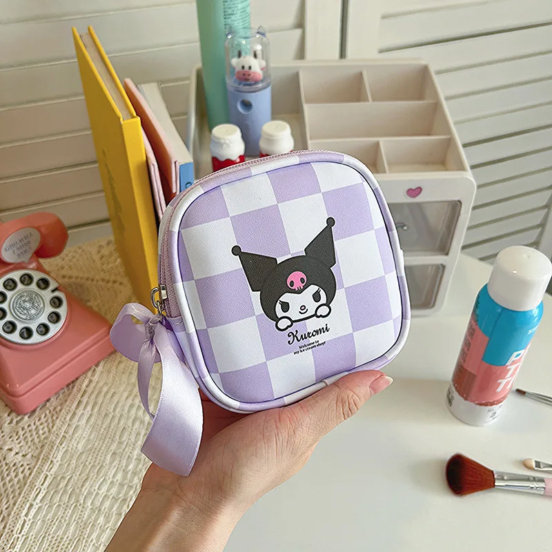 

Kawaii Sanrio Wallet Girls Menstrual Products Storage Bag Anime Cinnamoroll Kuromi Mymelody Large Capacity Cosmetic Storage Bag