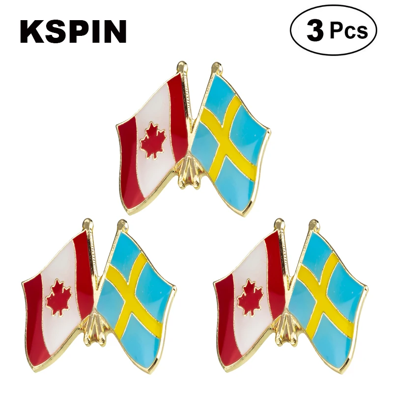 

Canada & Sweden Frendship Lapel Pin Brooches Pins Flag badge Brooch Badges