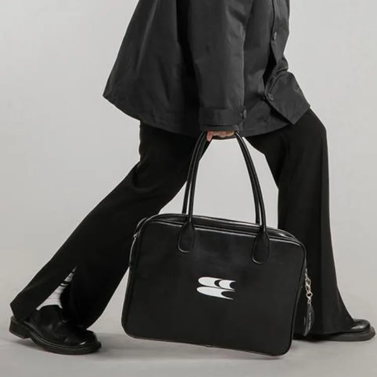 

Retro Portable High-capacity Bags for Women 2023 New Zipper Pu Black Handbags Y2k Grunge Zipper Shoulder Underarm Tote Bag