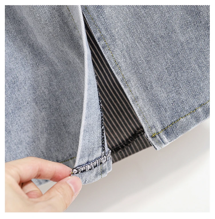 Весенне-летняя джинсовая юбка с разрезом женская одежда ковбойская в стиле ретро