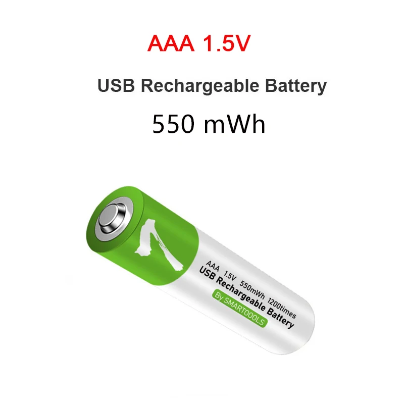 Литий-ионная аккумуляторная батарея высокой емкости 1,5 в AAA 550 МВтч USB для дистанционного управления беспроводной мышью игрушкой, беспроводным телефоном
