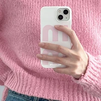 korean ins minority simple pink letters iphone13pro12promax apple 11xr phone case