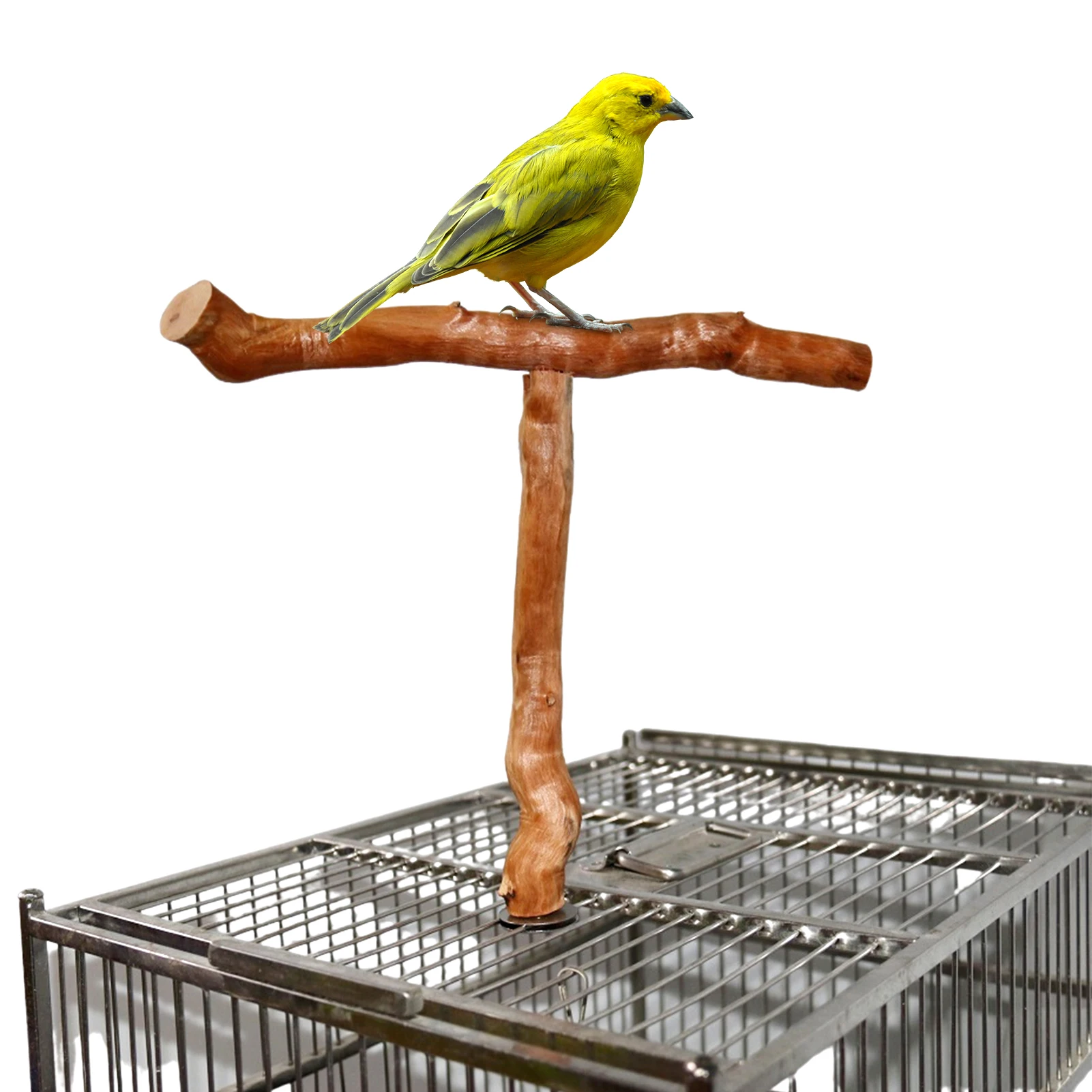 

Pet Parakeet Budgie Hanging Play Toys Bird Cage Wood Branch Stand Perches Parrot Wooden Holder Perches
