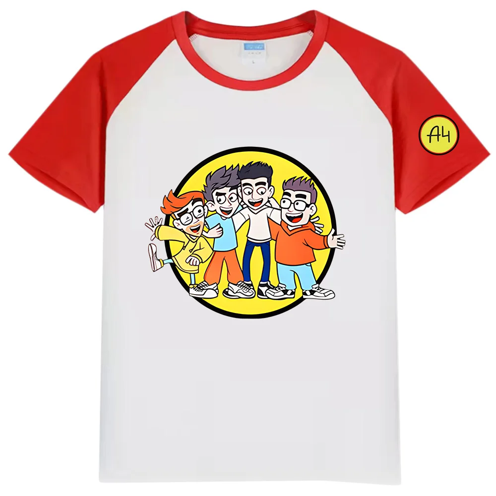 Мерч А4 T Shirt Kids Lamba Print Short Sleeve T Shirts 100% Cotton Girl Baby Clothing Влад Бумага А4 для детей Boys Shirt Tops