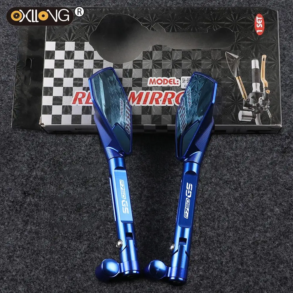 

For BMW F650CS SCARVER F750GS ADV F700GS 2013-2017 Motorcycle Handlebar Rear View Mirrors Blue Anti-glare Rearview Side Mirror