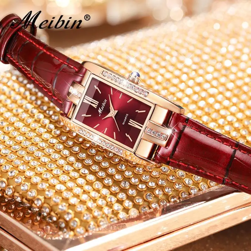 Часы женские Кварцевые водонепроницаемые из нержавеющей стали с кристаллами |