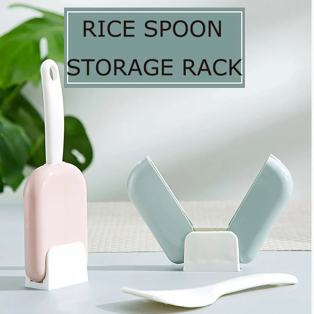 

Stand-up Rice Spoon Kitchen Tool Automatic Opening And Closing Dust Cover Hanging Rice Spoon Tableware Dinnerware Rice Cooker