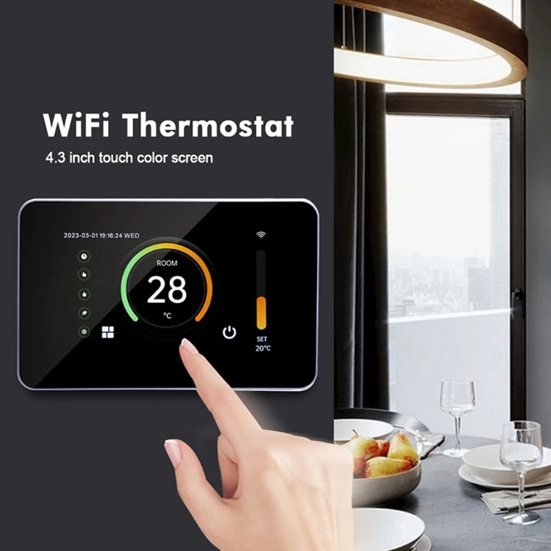 

WiFi Thermostat Digital Temperature Controller APP Control LCD Display Screen Electric Floor Heating Thermostat