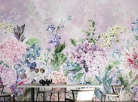 beibehang custom wallpaper mural american pastoral hand painted watercolor plants and flowers background wall papel de parede