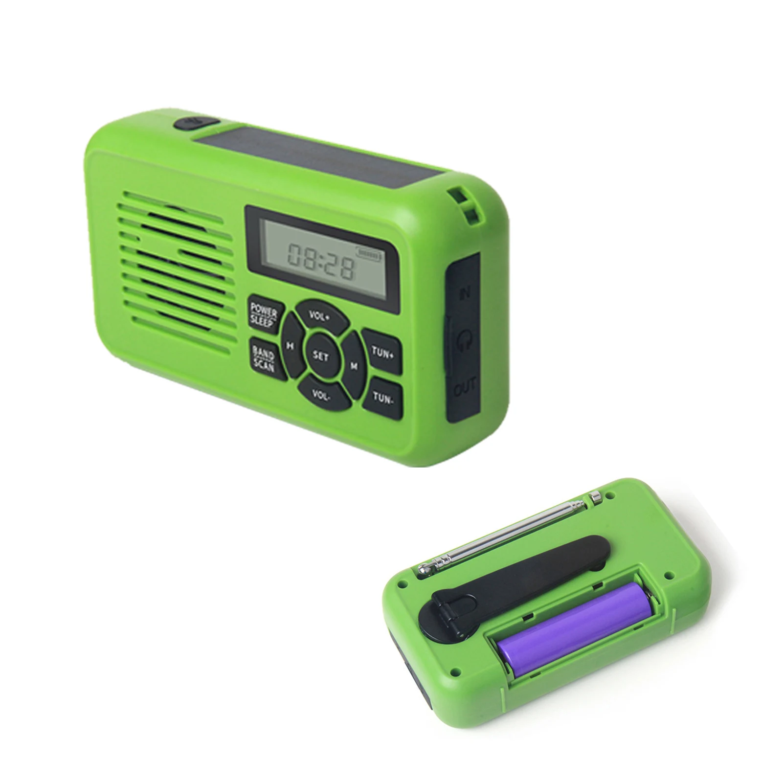 

2000mAh Emergency-Radio Solar Radio Hand Crank Weather Alert AM FM WB 2000mAh Power Bank Flashlight SOS Alarm Timer Clock For