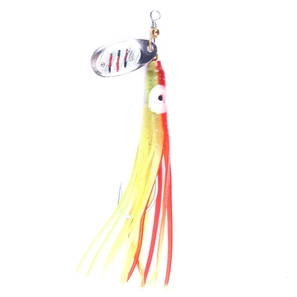 

Hengjia 1pcs 7.5g Spoon Spinner Bait Metal Artificial Hard Lure Paillette Fishing Tackle Sequins Isca Feather Hook